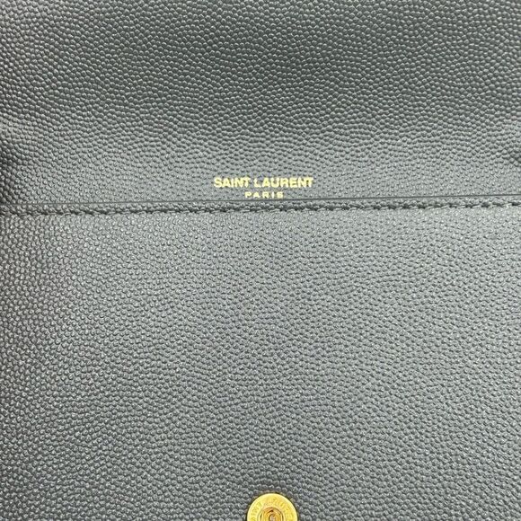 Women’s Ysl Saint Laurent uptown chain wallet in de poudre grain leather - Picture 11 of 16